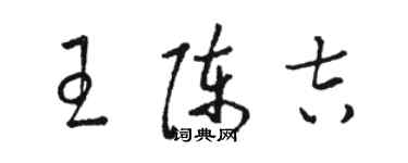 駱恆光王陳吉草書個性簽名怎么寫