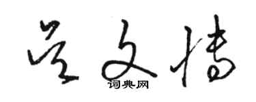 駱恆光吳文博草書個性簽名怎么寫