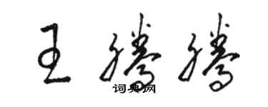 駱恆光王騰騰草書個性簽名怎么寫