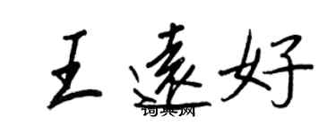 王正良王遠好行書個性簽名怎么寫