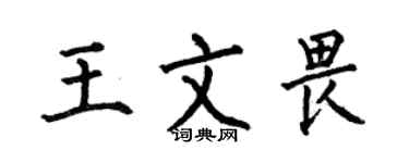 何伯昌王文畏楷書個性簽名怎么寫