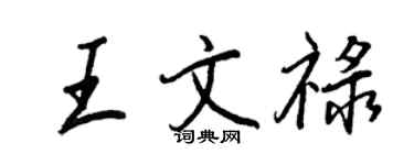 王正良王文祿行書個性簽名怎么寫