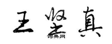 曾慶福王堅真行書個性簽名怎么寫