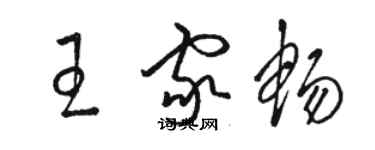 駱恆光王家暢草書個性簽名怎么寫