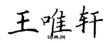 丁謙王唯軒楷書個性簽名怎么寫