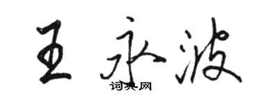 駱恆光王永波行書個性簽名怎么寫