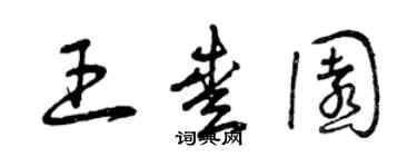 曾慶福王愛園草書個性簽名怎么寫