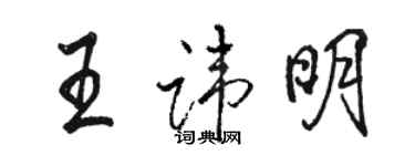 駱恆光王諱明行書個性簽名怎么寫