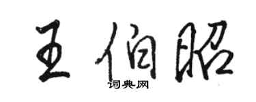駱恆光王伯昭行書個性簽名怎么寫