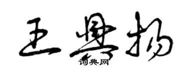 曾慶福王興揚草書個性簽名怎么寫