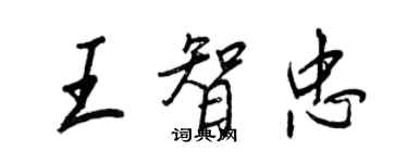 王正良王智忠行書個性簽名怎么寫