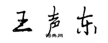 曾慶福王聲東行書個性簽名怎么寫