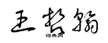 曾慶福王哲翰草書個性簽名怎么寫