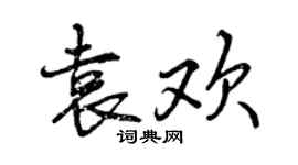 曾慶福袁歡行書個性簽名怎么寫