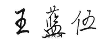 駱恆光王藍伍行書個性簽名怎么寫