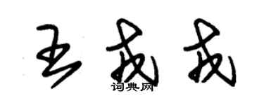 朱錫榮王戎戎草書個性簽名怎么寫