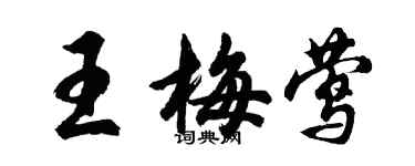 胡問遂王梅鶯行書個性簽名怎么寫