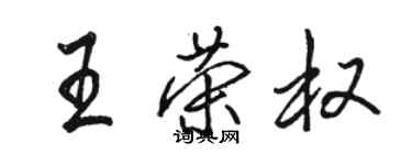 駱恆光王榮權行書個性簽名怎么寫