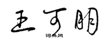 曾慶福王可朋草書個性簽名怎么寫