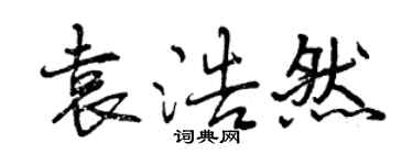 曾慶福袁浩然行書個性簽名怎么寫