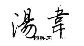 王正良湯韋行書個性簽名怎么寫
