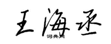 王正良王海丞行書個性簽名怎么寫