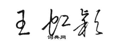 駱恆光王虹穎草書個性簽名怎么寫