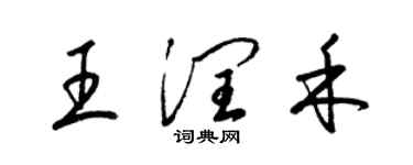 梁錦英王潤禾草書個性簽名怎么寫