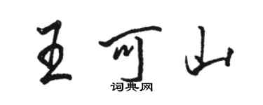 駱恆光王可山行書個性簽名怎么寫