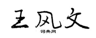 曾慶福王風文行書個性簽名怎么寫