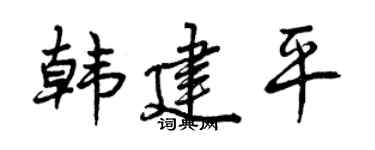 曾慶福韓建平行書個性簽名怎么寫