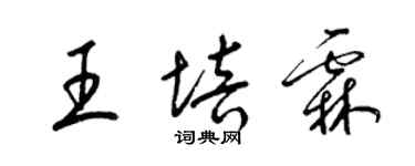 梁錦英王培霖草書個性簽名怎么寫