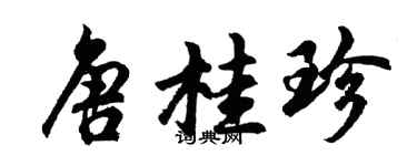 胡問遂唐桂珍行書個性簽名怎么寫