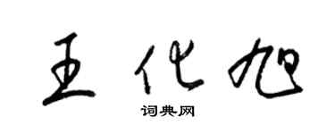 梁錦英王化旭草書個性簽名怎么寫