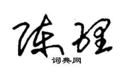 朱錫榮陳理草書個性簽名怎么寫