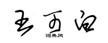 朱錫榮王可白草書個性簽名怎么寫