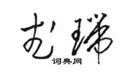 駱恆光武瑞草書個性簽名怎么寫