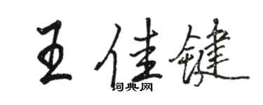 駱恆光王佳鍵行書個性簽名怎么寫