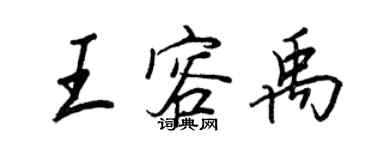 王正良王容禹行書個性簽名怎么寫