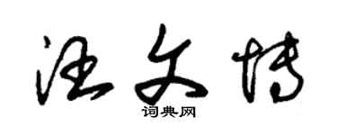 朱錫榮汪文博草書個性簽名怎么寫