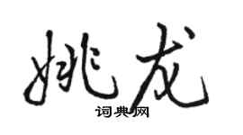 駱恆光姚龍行書個性簽名怎么寫