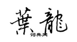 王正良葉龍行書個性簽名怎么寫