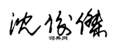 朱錫榮沈俊傑草書個性簽名怎么寫