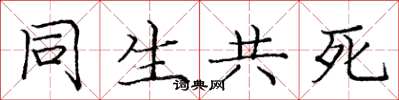 龐中華同生共死楷書怎么寫