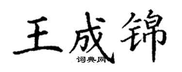 丁謙王成錦楷書個性簽名怎么寫