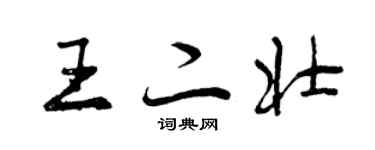 曾慶福王二壯行書個性簽名怎么寫