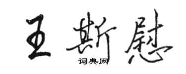 駱恆光王斯慰行書個性簽名怎么寫