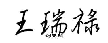 王正良王瑞祿行書個性簽名怎么寫