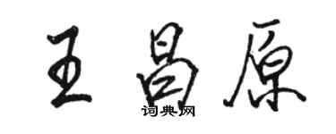 駱恆光王昌原行書個性簽名怎么寫