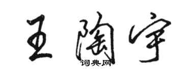 駱恆光王陶宇行書個性簽名怎么寫